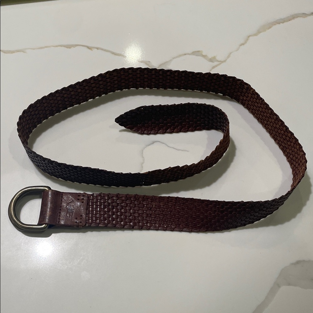 Polo Ralph Lauren Men’s Brown Woven Belt with D-Ring Buckle